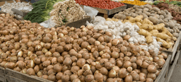 Piles of potatoes