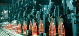 Bottles on a manufacturing line