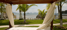 Outdoor beach cabanas